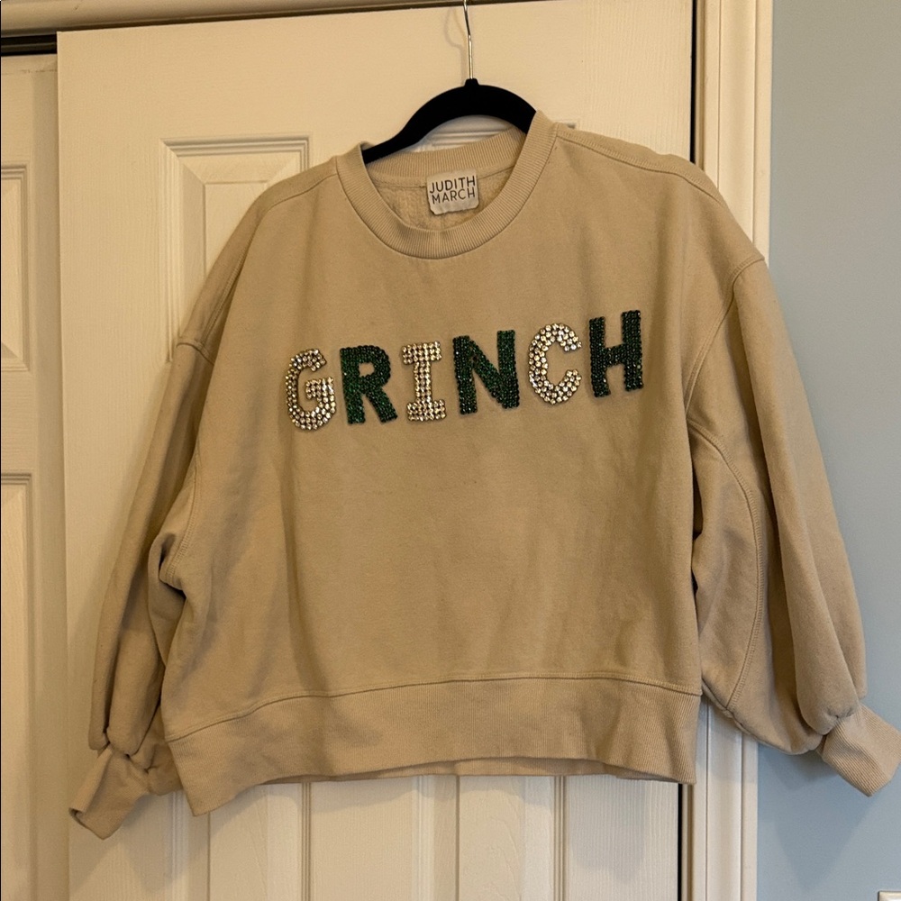 Judith March Tan 'Grinch' Crew Neck Sweater